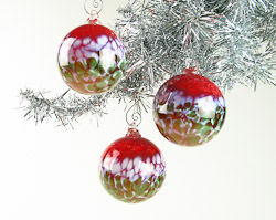 Bright Red White Green Tri Color Ornament