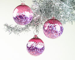 Fuchsia Pink White and Amethyst Tri Color Ornament
